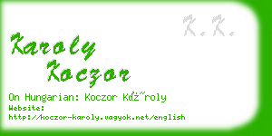 karoly koczor business card